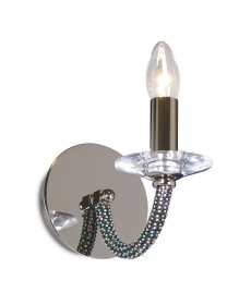 Elena Black Chrome Crystal Wall Lights Diyas Armed Wall Lights Elena Black Chrome Crystal Wall Lights Diyas Armed Wall Lights